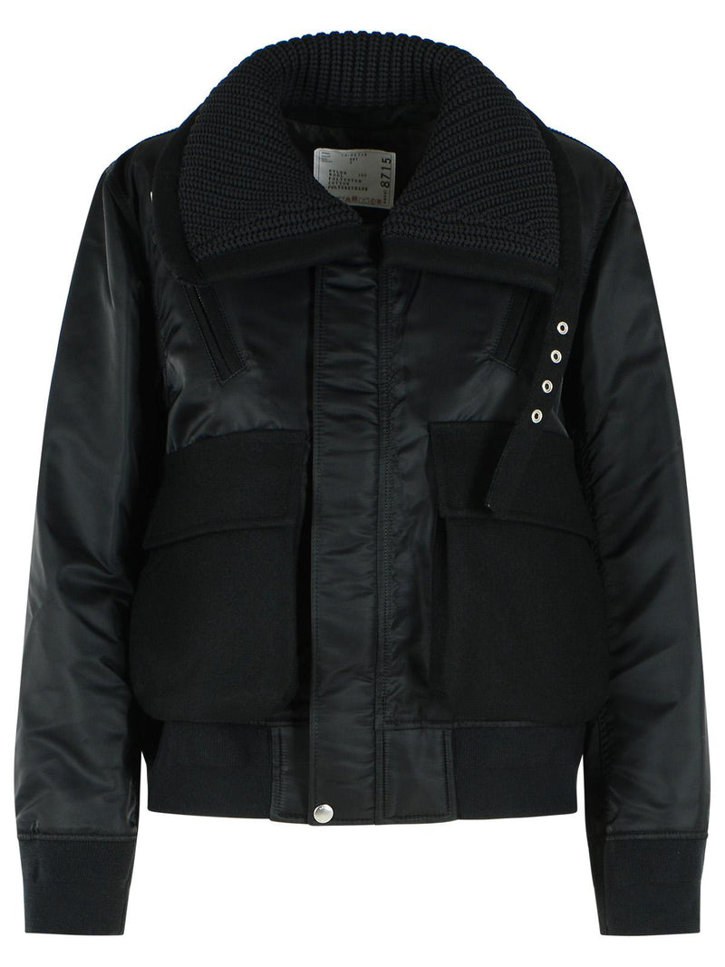 Sacai Sacai Melton Jacket Black Nylon Women - World Class Fashion