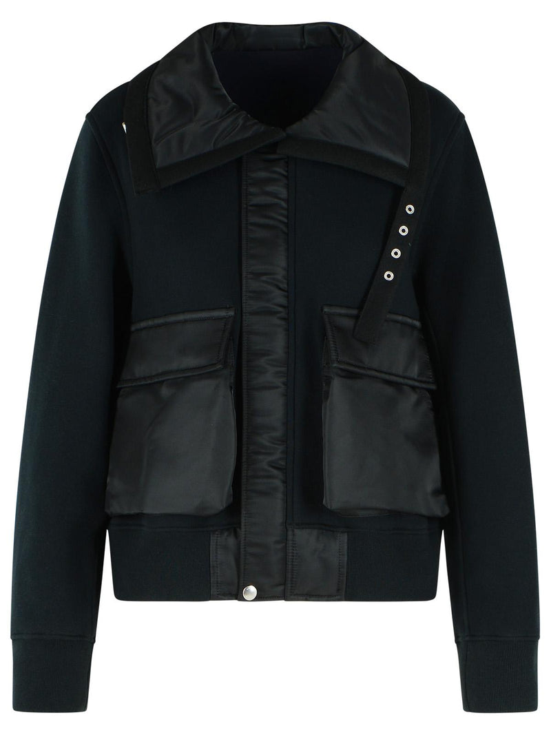 Sacai Sacai Cotton Blend Sponge Jacket Black - World Class Fashion
