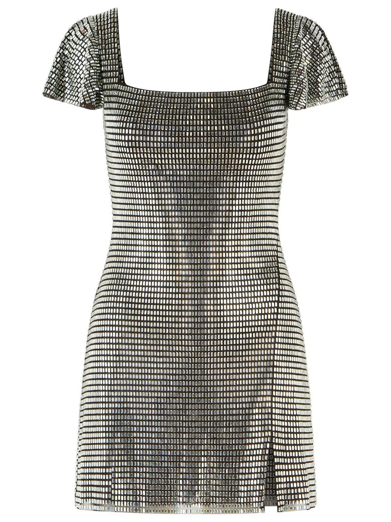 Self-Portrait Self-Portrait Rhinestone Mini Dress Grey Women - World Class Fashion