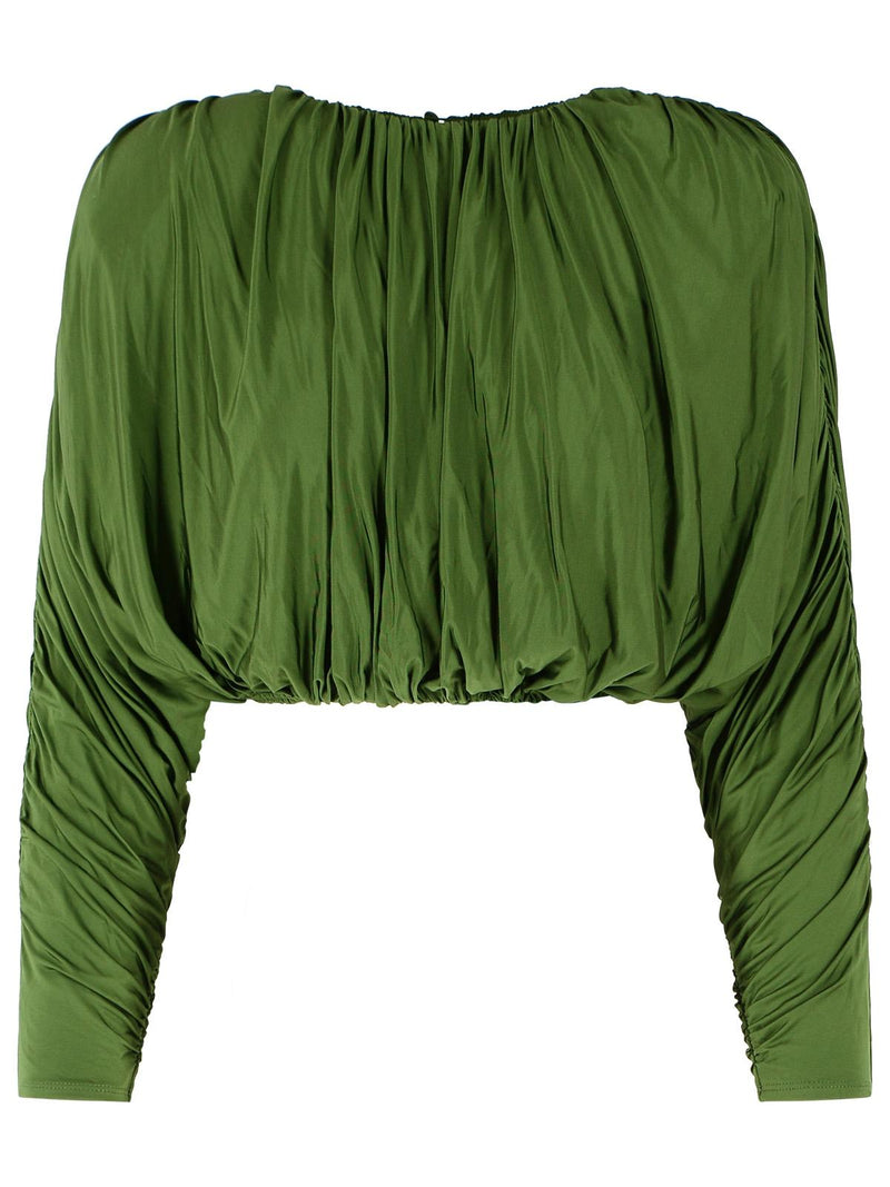 Self-Portrait Self-Portrait Olive Viscose Blend Sweater Green - World Class Fashion