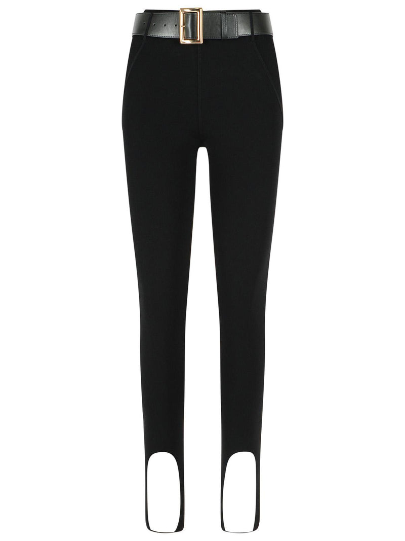 Self-Portrait Self-Portrait Stirrup Black Viscose Blend Leggings - World Class Fashion