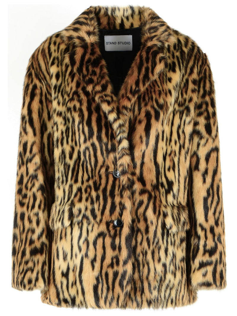 Stand Studio Stand Studio EMMIE Leopard Print Faux Fur Blazer Multicolor - World Class Fashion