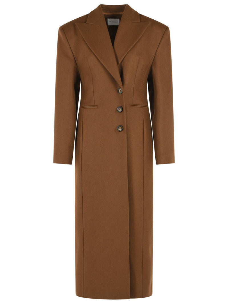 The Andamane The Andamane OTTAVIA Brown Virgin Wool Blend Coat - World Class Fashion
