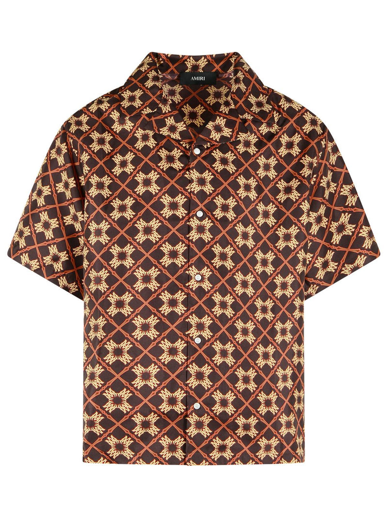 Amiri Amiri MA Quad Brown Silk Shirt Men - World Class Fashion