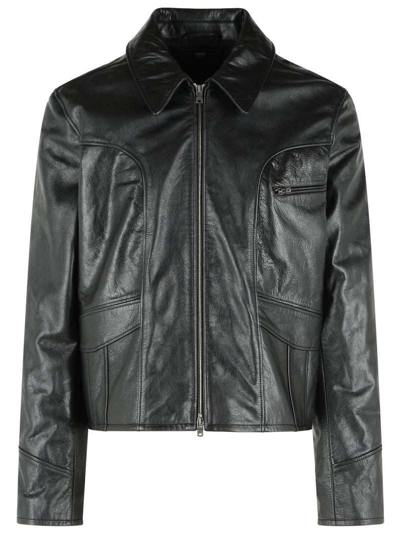 Amiri Amiri Black Leather Jacket - World Class Fashion