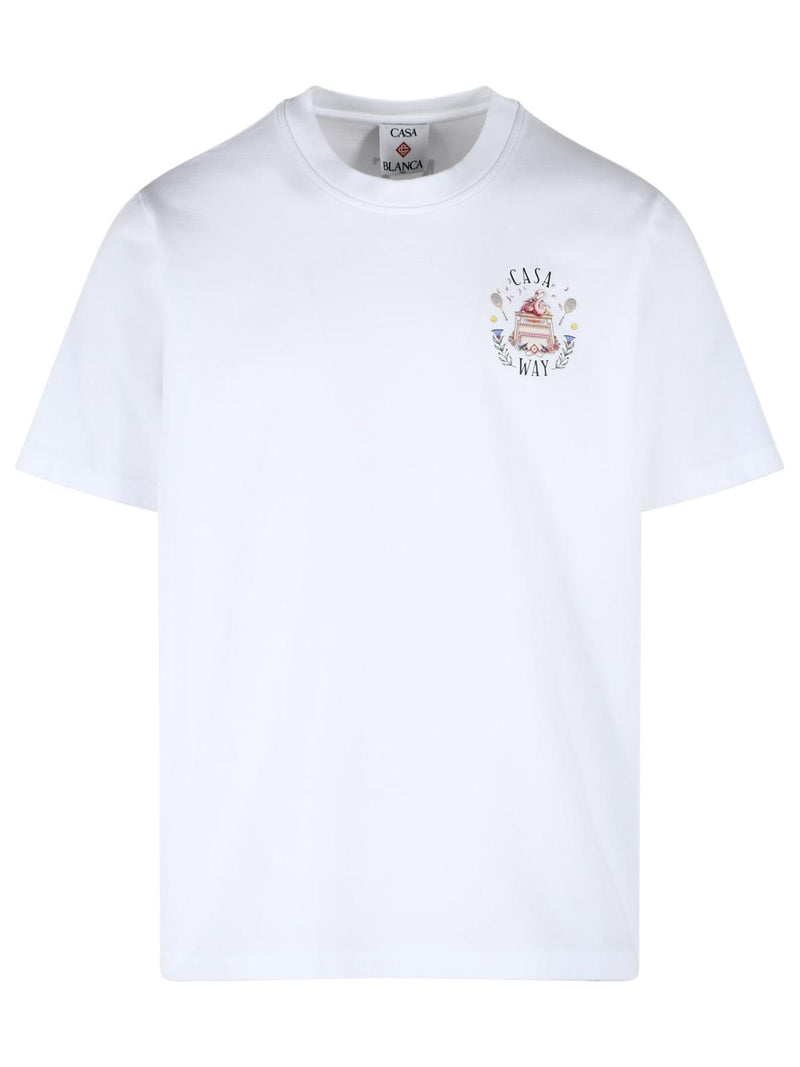 Casablanca Casablanca 'CASAWAY' White Cotton T-shirt - World Class Fashion