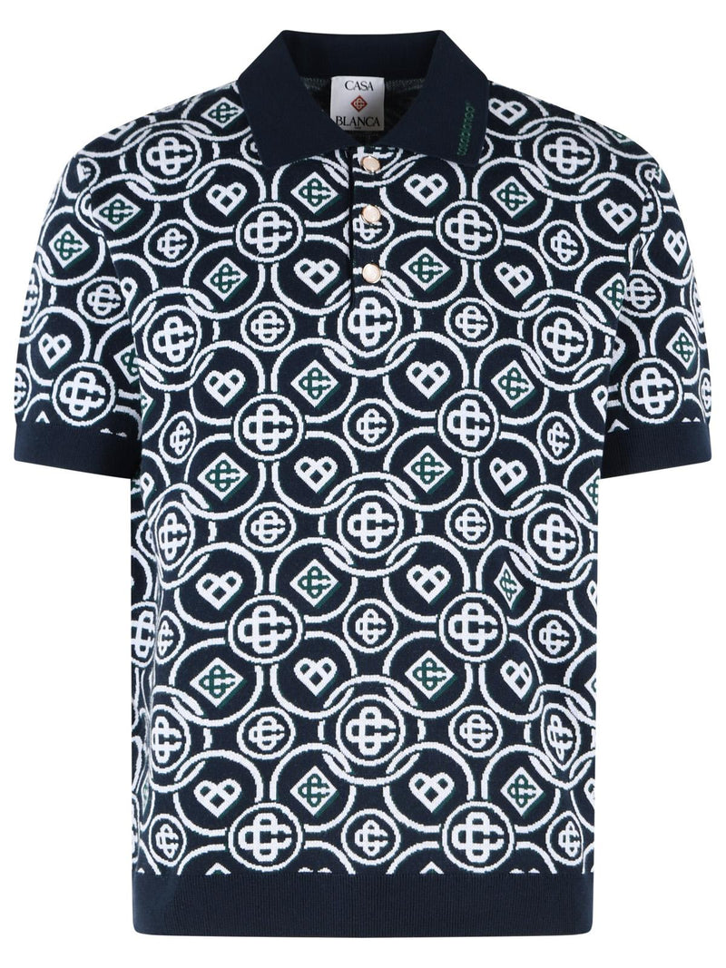 Casablanca Casablanca CC Monogram Navy Polo Shirt Men - World Class Fashion