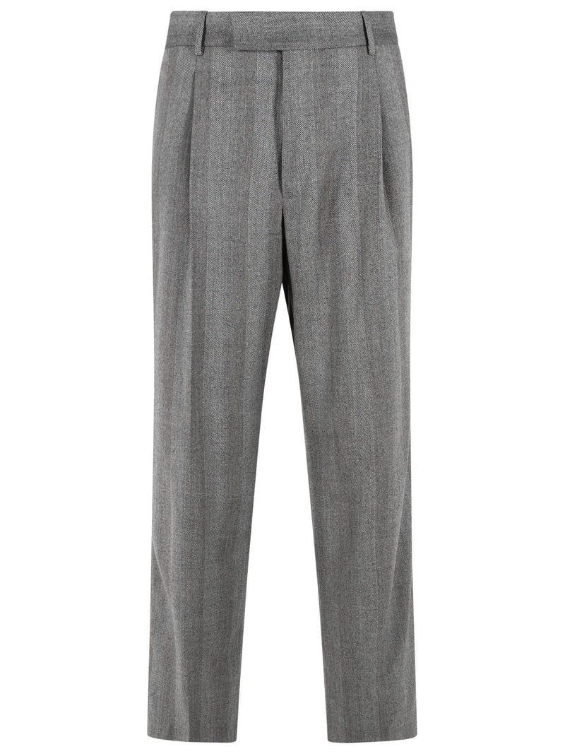 Pt01 Pt01 'QUINDICI' Grey Virgin Wool Pants - World Class Fashion