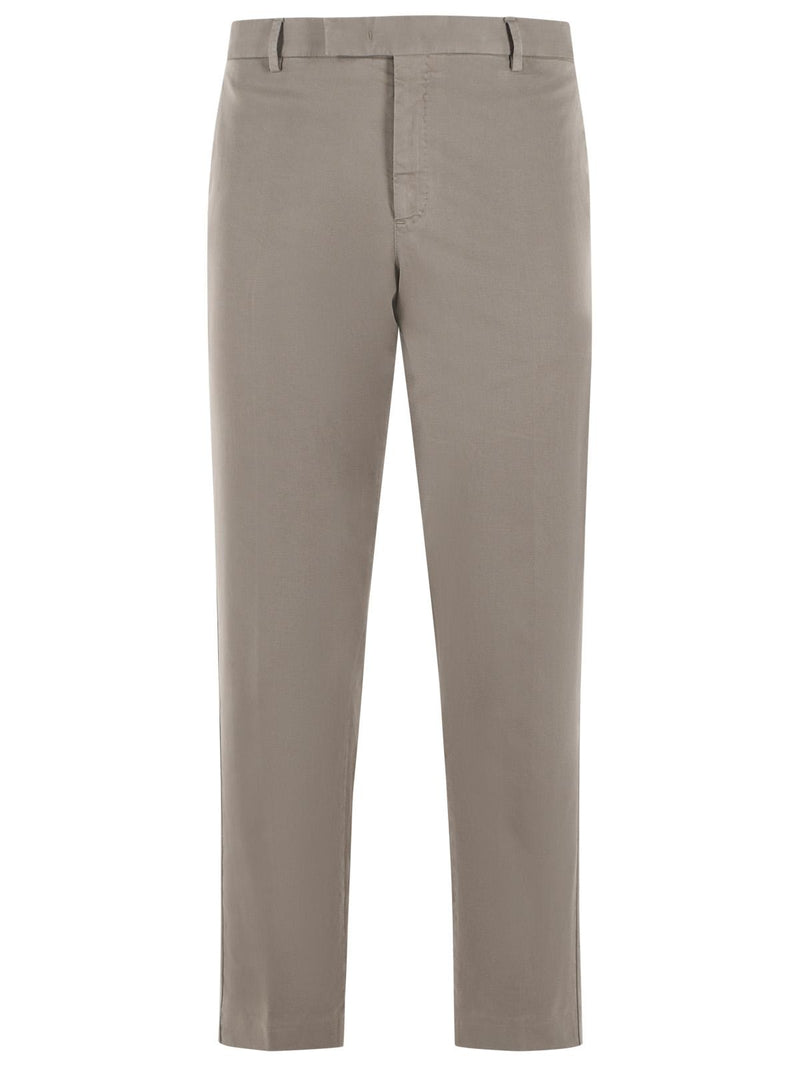 Pt01 Pt01 Rebel Beige Cotton Men Trousers - World Class Fashion