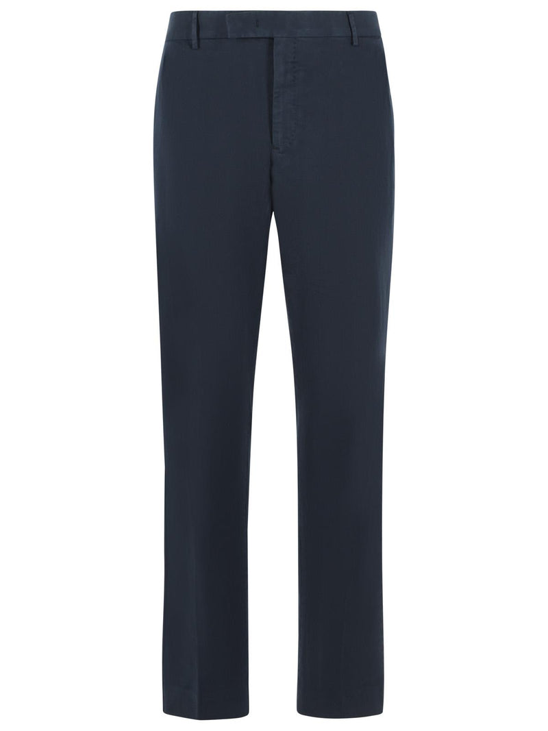 Pt01 Pt01 Rebel Navy Cotton Pants Men - World Class Fashion