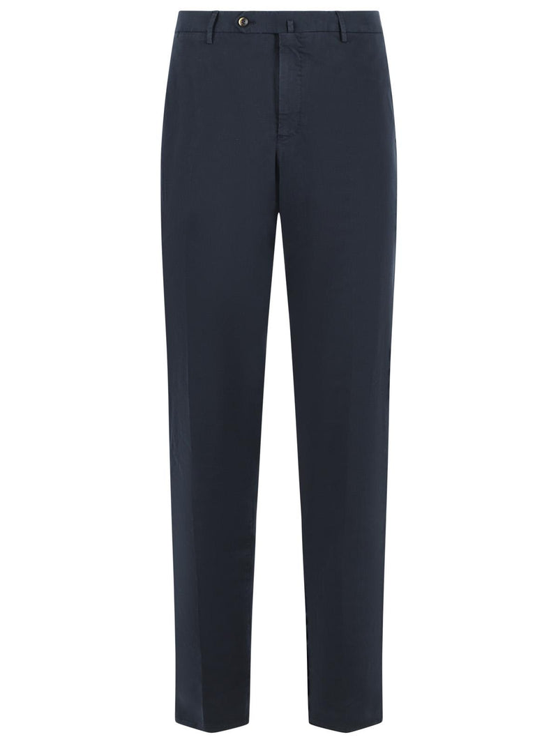 Pt01 Pt01 Slim Fit Navy Cotton Pants Men - World Class Fashion