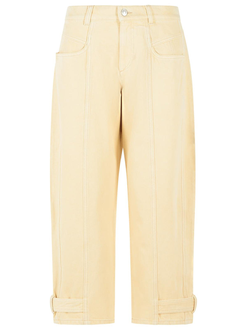 Isabel Marant Isabel Marant 'LEJA' Beige Cotton Jeans - World Class Fashion