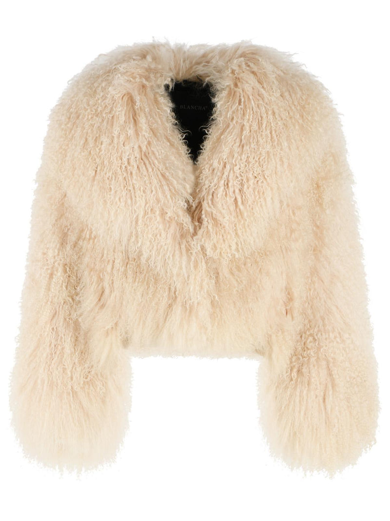 Blancha Blancha Fur Mongolia Cream Women Jacket - World Class Fashion