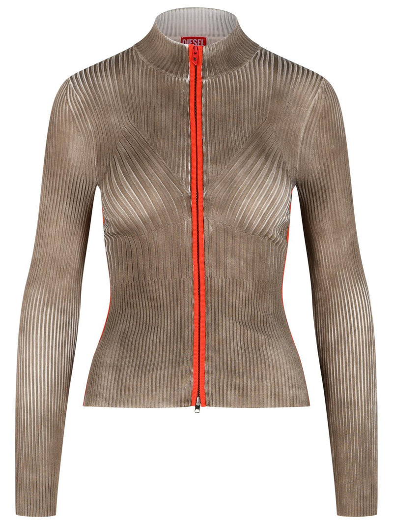 Diesel Diesel SARMA Ribbed Cardigan Red/Brown Women - World Class Fashion