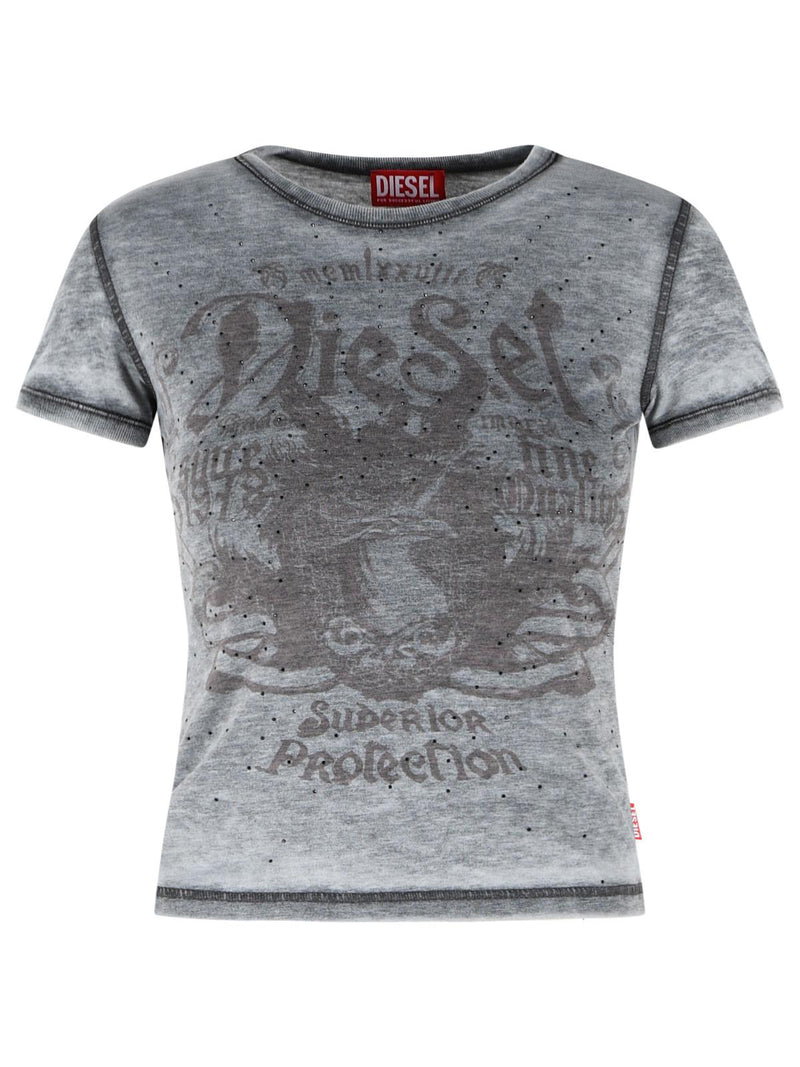 Diesel Diesel Grey Cotton Blend Polo Shirt Women - World Class Fashion