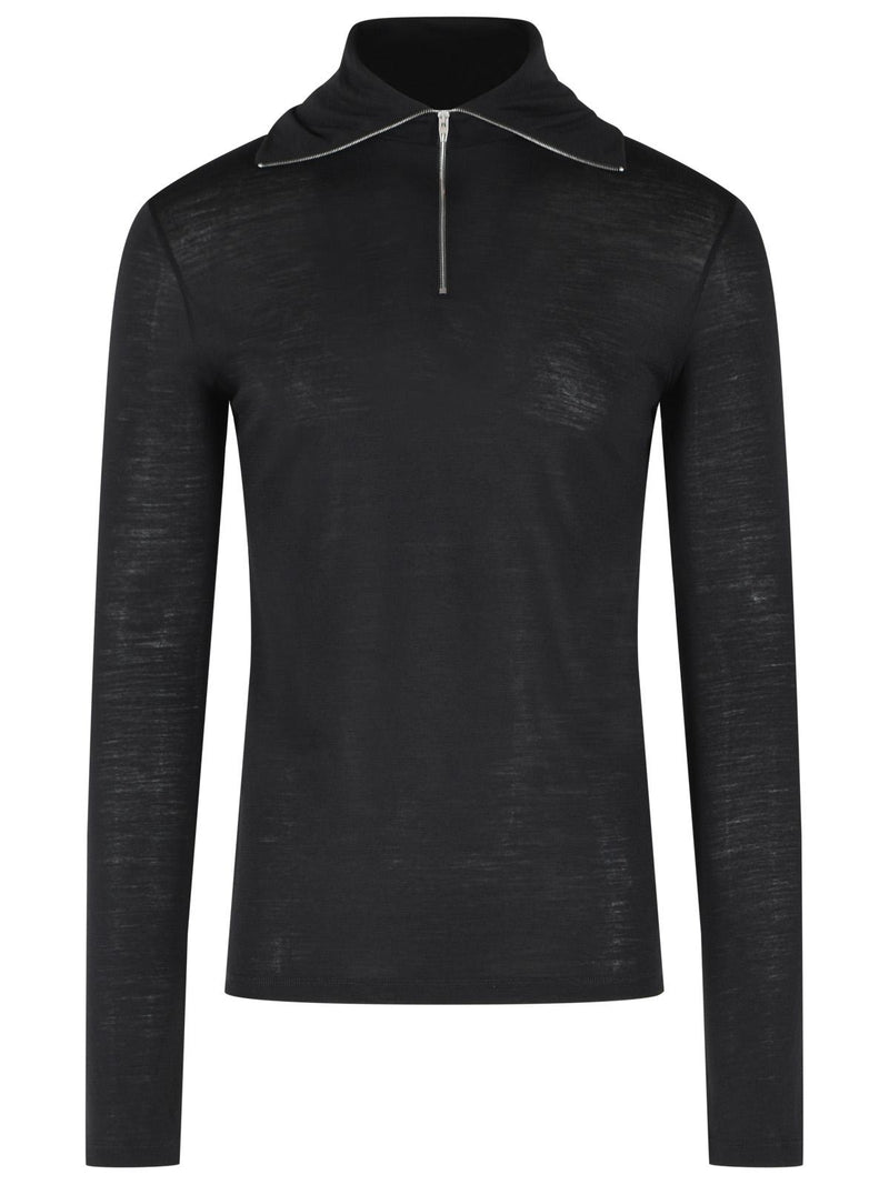 Jil Sander Jil Sander Virgin Wool Blend Polo Black Men - World Class Fashion