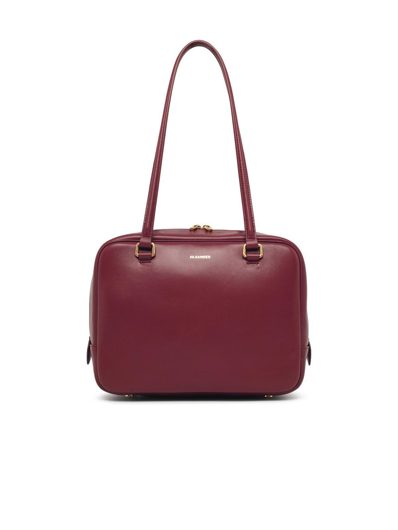 Jil Sander Jil Sander Medium 'VISION' Burgundy Leather Bag - World Class Fashion
