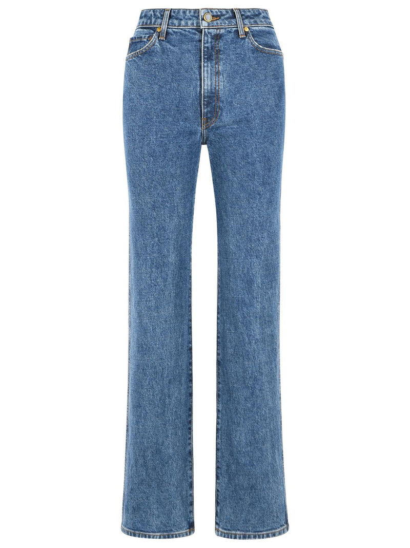 Khaite Khaite 'DANIELLE' Stretch Jeans In Blue 'BOONE' Denim - World Class Fashion