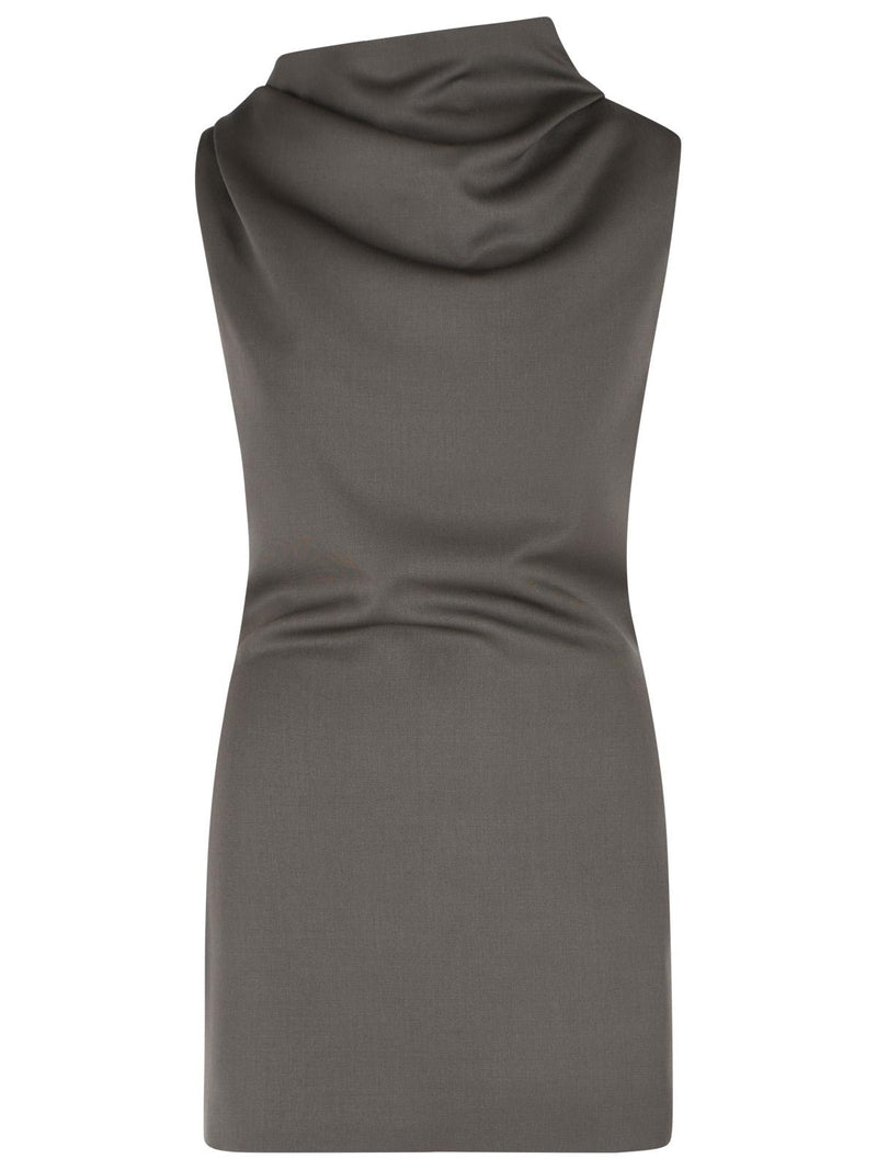 Khaite Khaite Astor Mini Dress Brown Virgin Wool - World Class Fashion