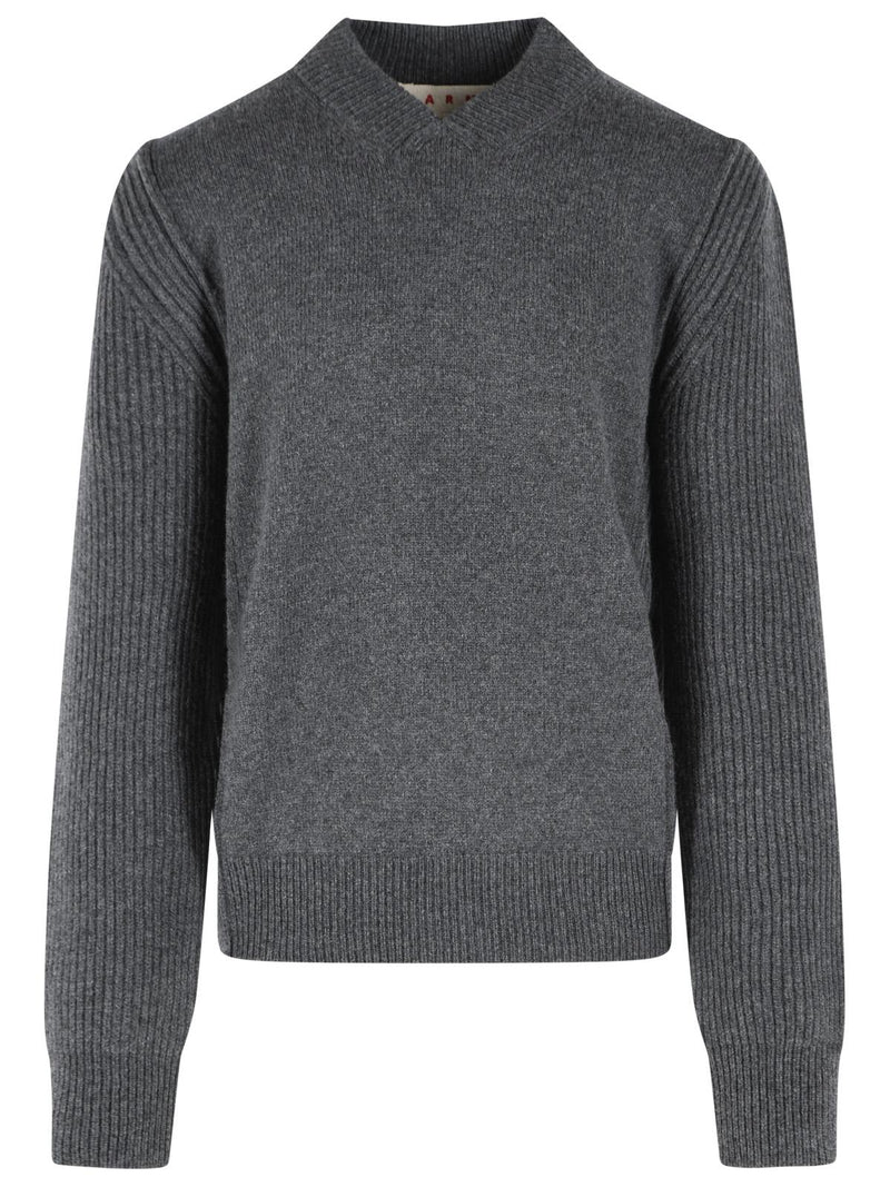 Marni Marni Grey Virgin Wool And Cashmere Sweater - World Class Fashion
