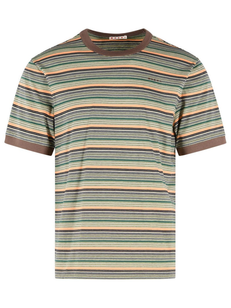 Marni Marni Multicolor Cotton Polo Shirt Green Men - World Class Fashion