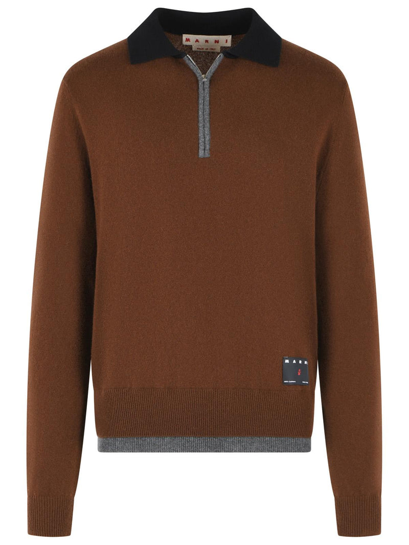 Marni Marni Cashmere Polo Shirt Brown Men - World Class Fashion