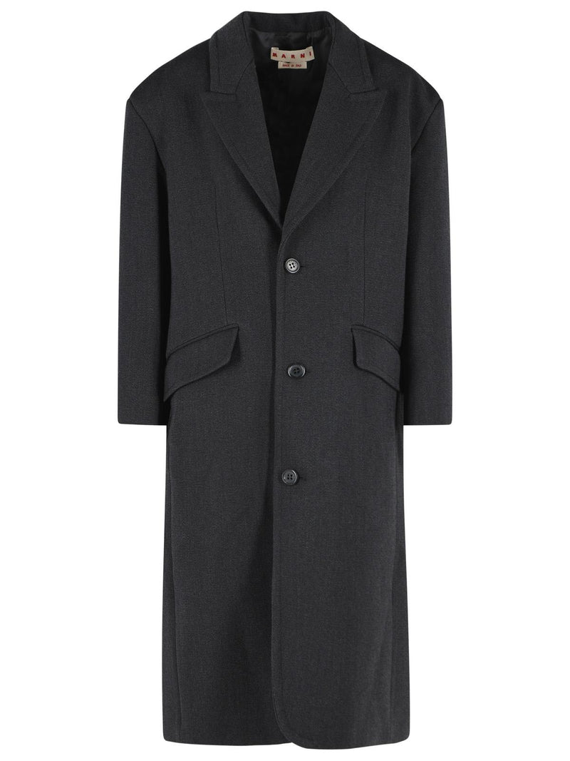 Marni Marni Black Virgin Wool Coat - World Class Fashion