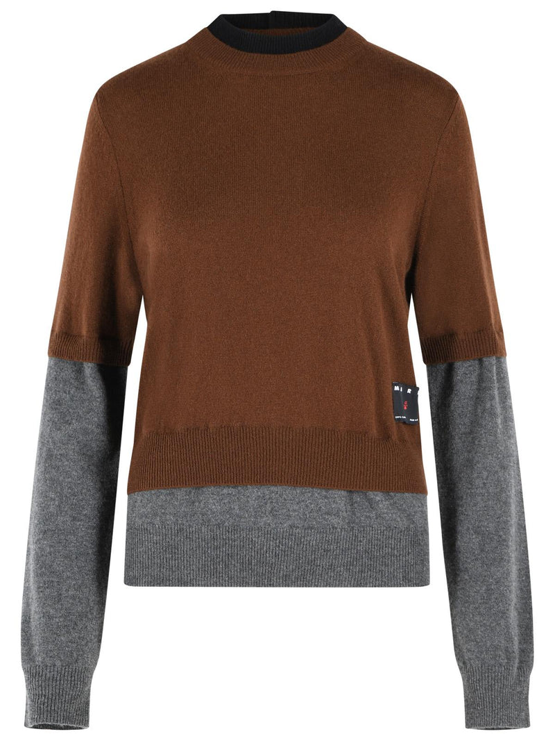 Marni Marni Double Layer Cashmere Sweater Brown Women - World Class Fashion