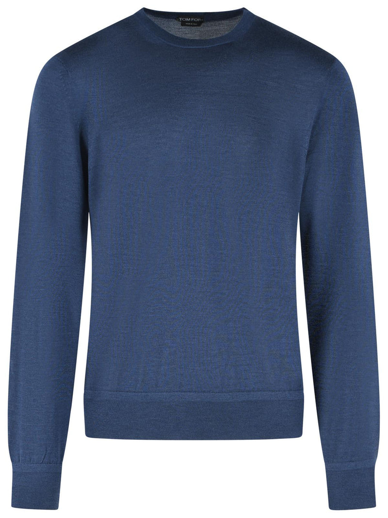 Tom Ford Tom Ford Blue Cashmere and Silk Sweater - World Class Fashion
