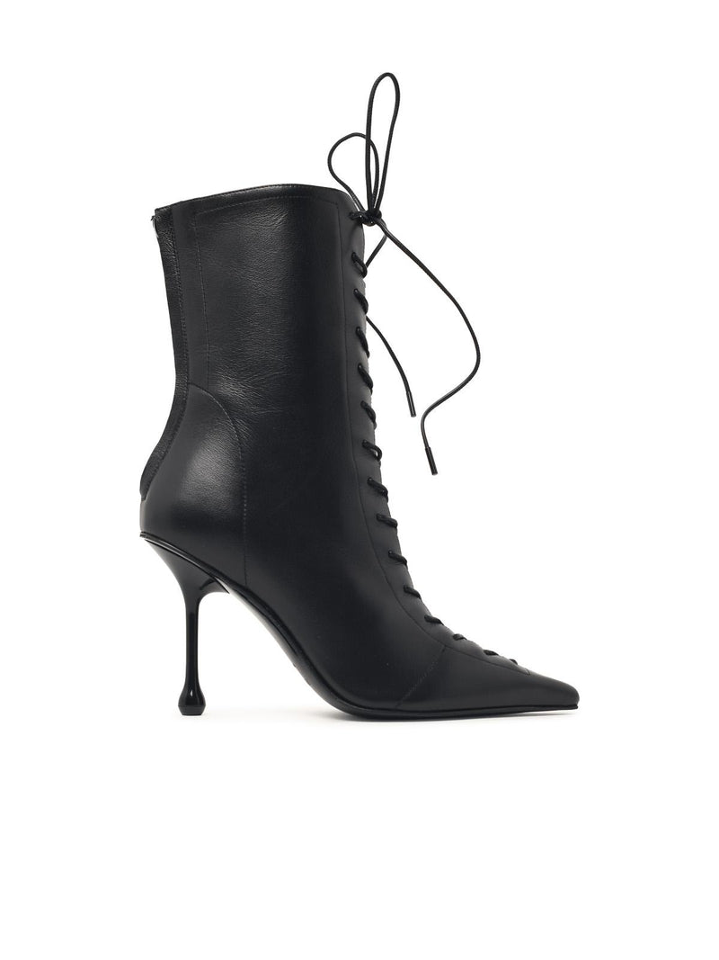 Jimmy Choo Jimmy Choo SCARLETT 95 Black Nappa Leather Women Boots - World Class Fashion