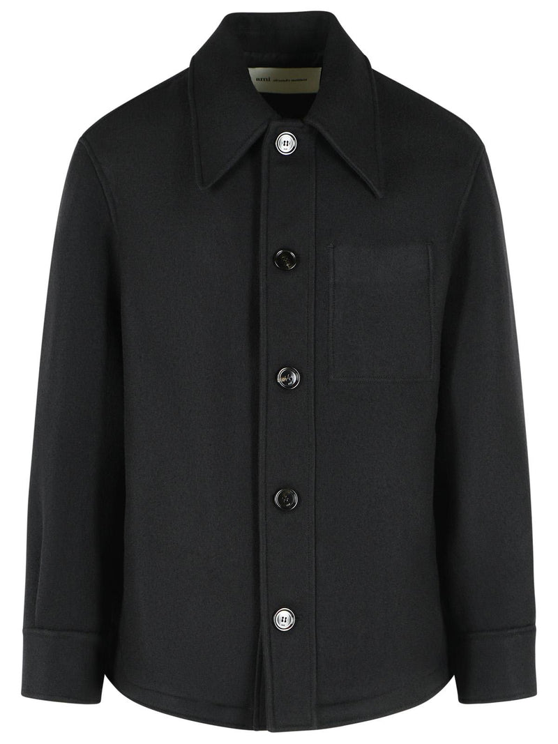 AMI Paris Ami Paris Black Virgin Wool Jacket - World Class Fashion