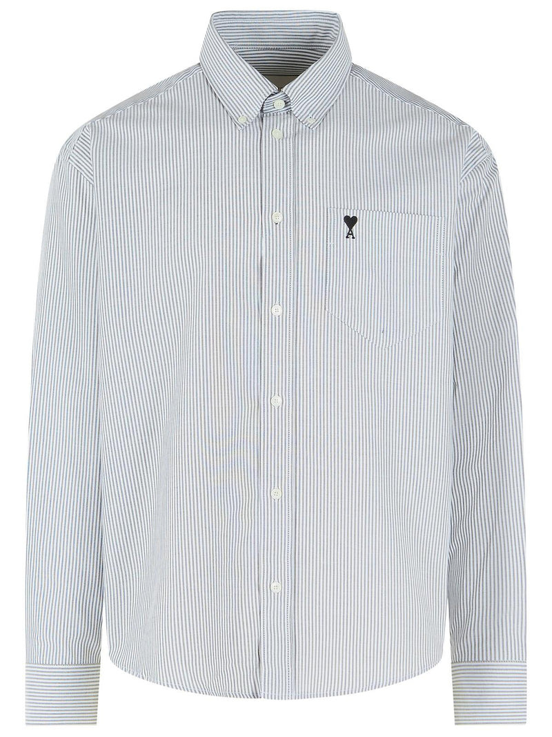 AMI Paris Ami Paris 'AMI De Cœur' Black And White Cotton Shirt - World Class Fashion
