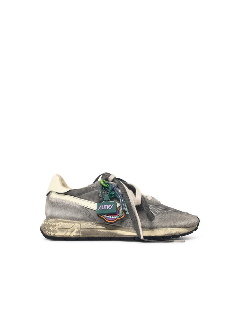 Autry Autry REELWIND Supervintage Low Grey Mesh Suede Sneakers - World Class Fashion