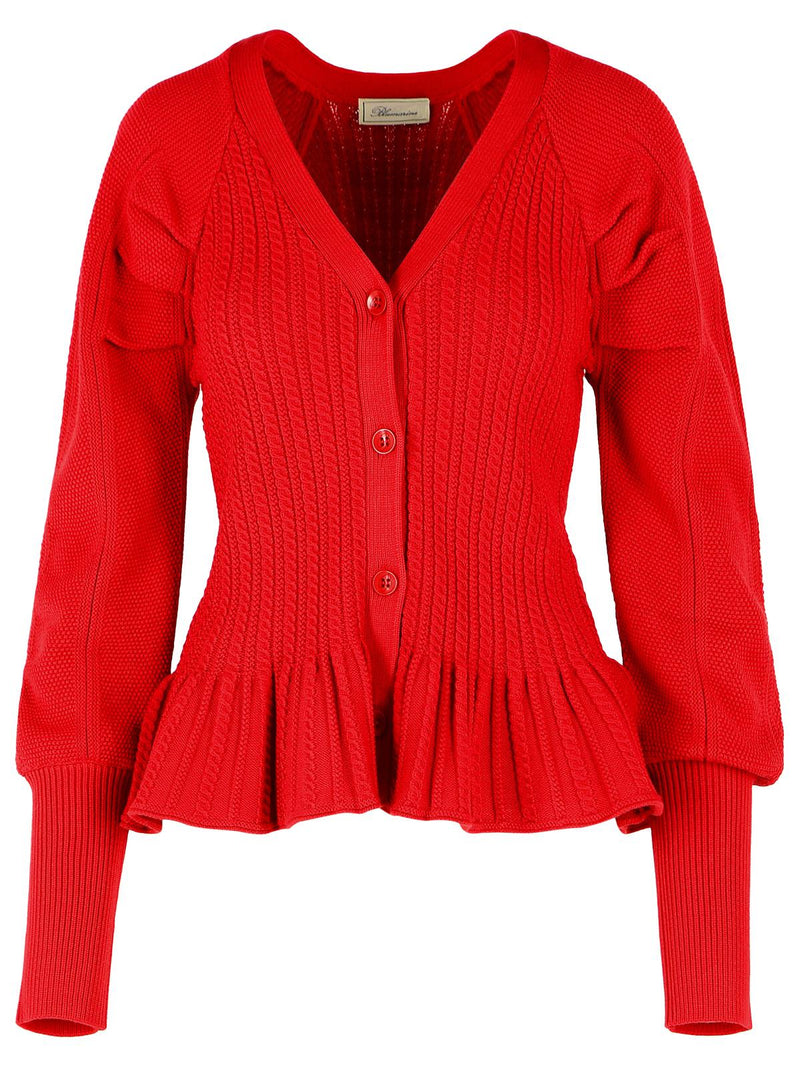 Blumarine Blumarine Red Knit Cardigan Women - World Class Fashion
