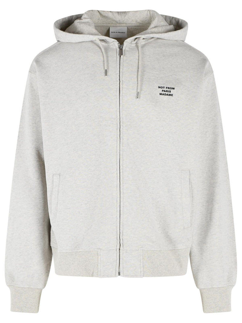 Drole De Monsieur Drole De Monsieur Gray Cotton Sweatshirt - World Class Fashion