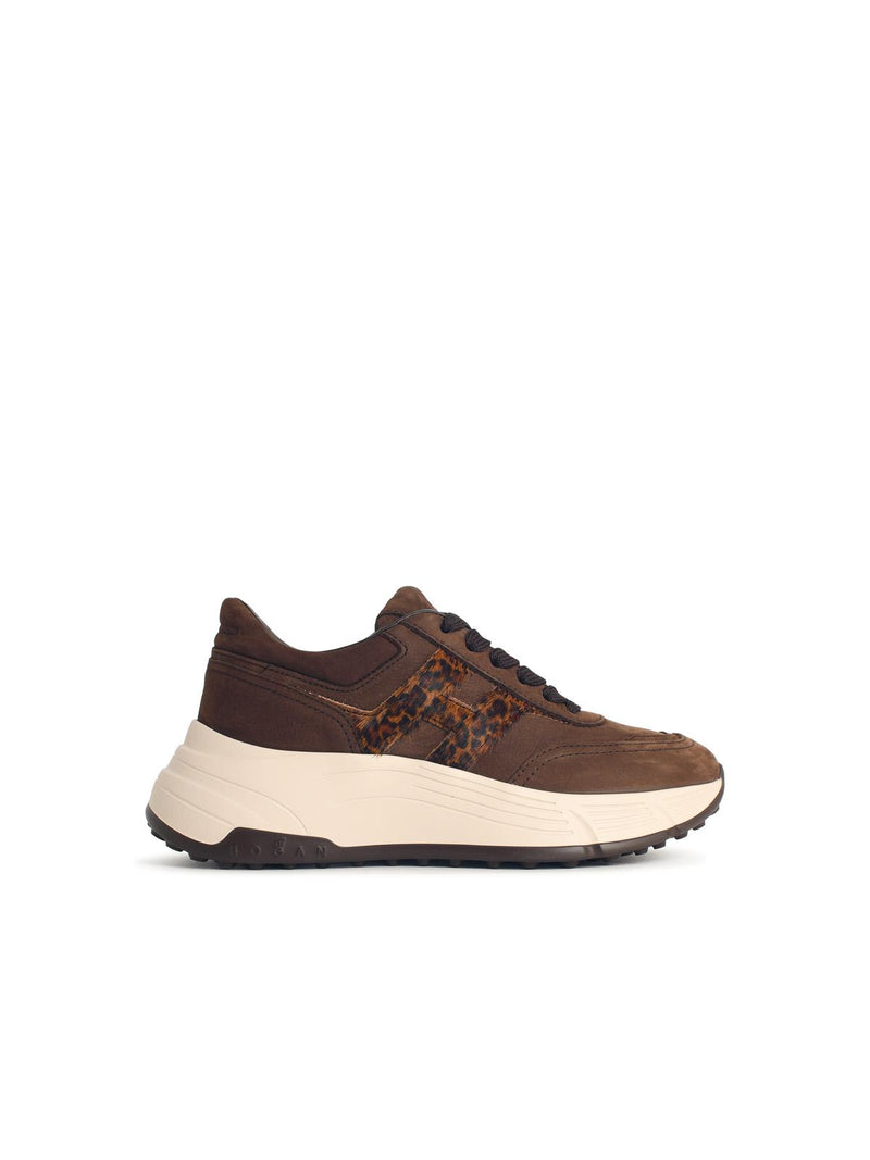 Hogan Hogan HI-FI Brown Suede Sneakers Women - World Class Fashion