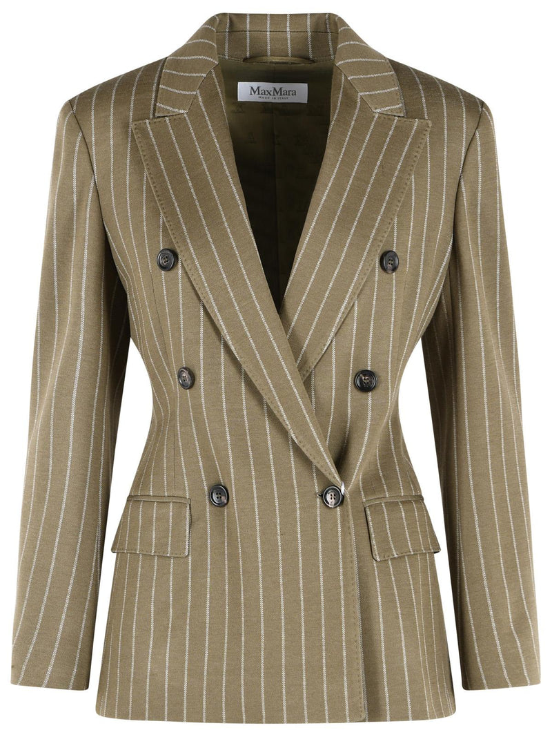 Max Mara Max Mara 'BALTA' Blazer In Viscose And Green Virgin Wool - World Class Fashion