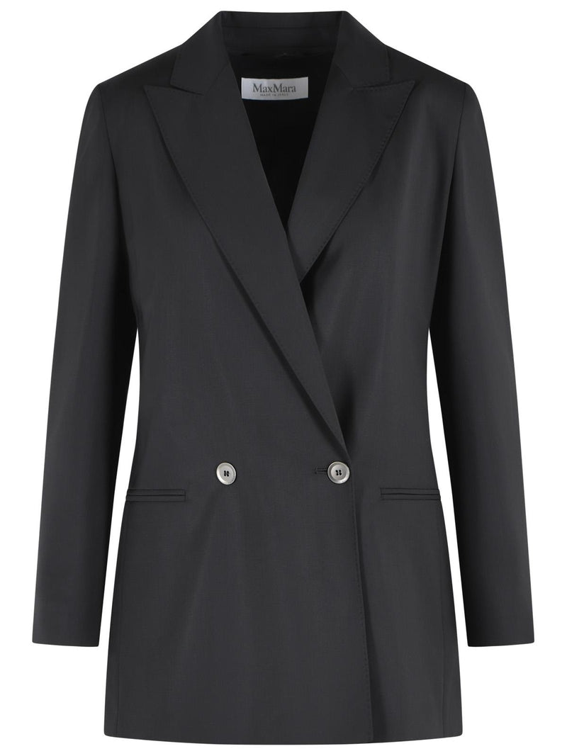 Max Mara Max Mara 'BIKINI' Black Virgin Wool Blazer - World Class Fashion