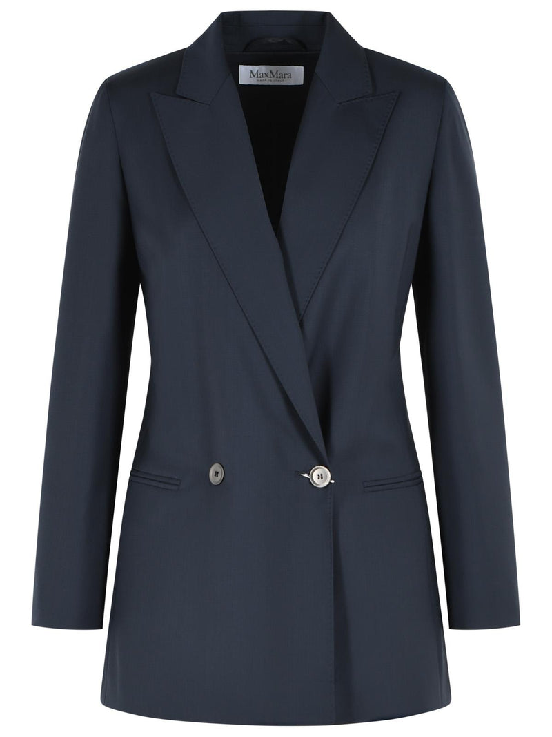 Max Mara Max Mara 'BIKINI' Deep Blue Tela Blazer - World Class Fashion