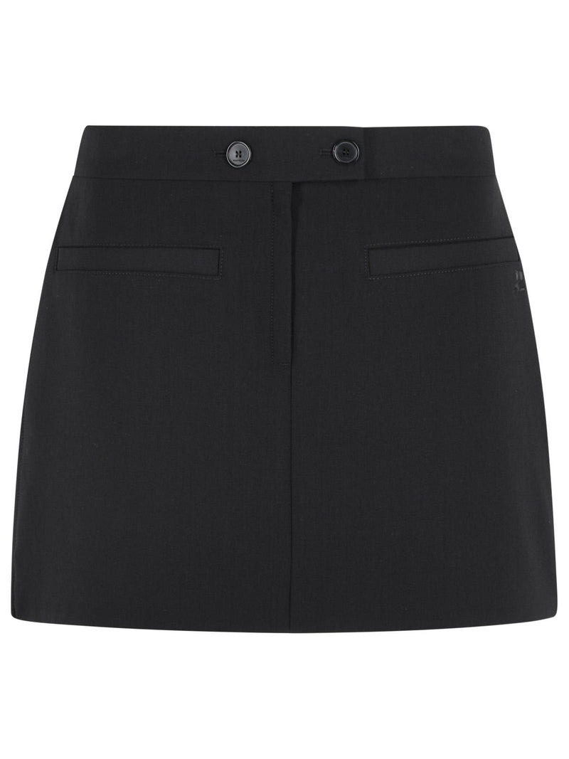 Courreges Courreges Wool Blend Miniskirt Black Women - World Class Fashion