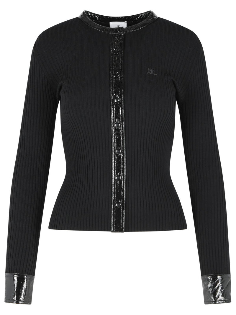 Courreges Courreges Black Viscose Blend Cardigan - World Class Fashion