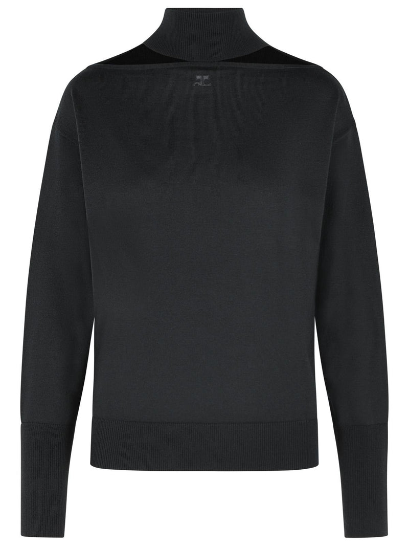 Courreges Courreges Merino Wool Turtleneck Sweater Black Women - World Class Fashion