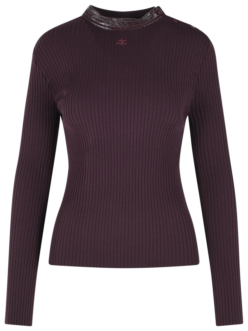 Courreges Courreges Burgundy Viscose Blend Sweater - World Class Fashion