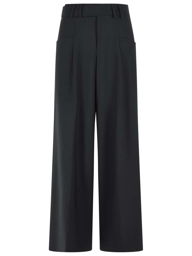 Closed Closed 'WES' Wide Pants Black Stretch Wool Women - World Class Fashion