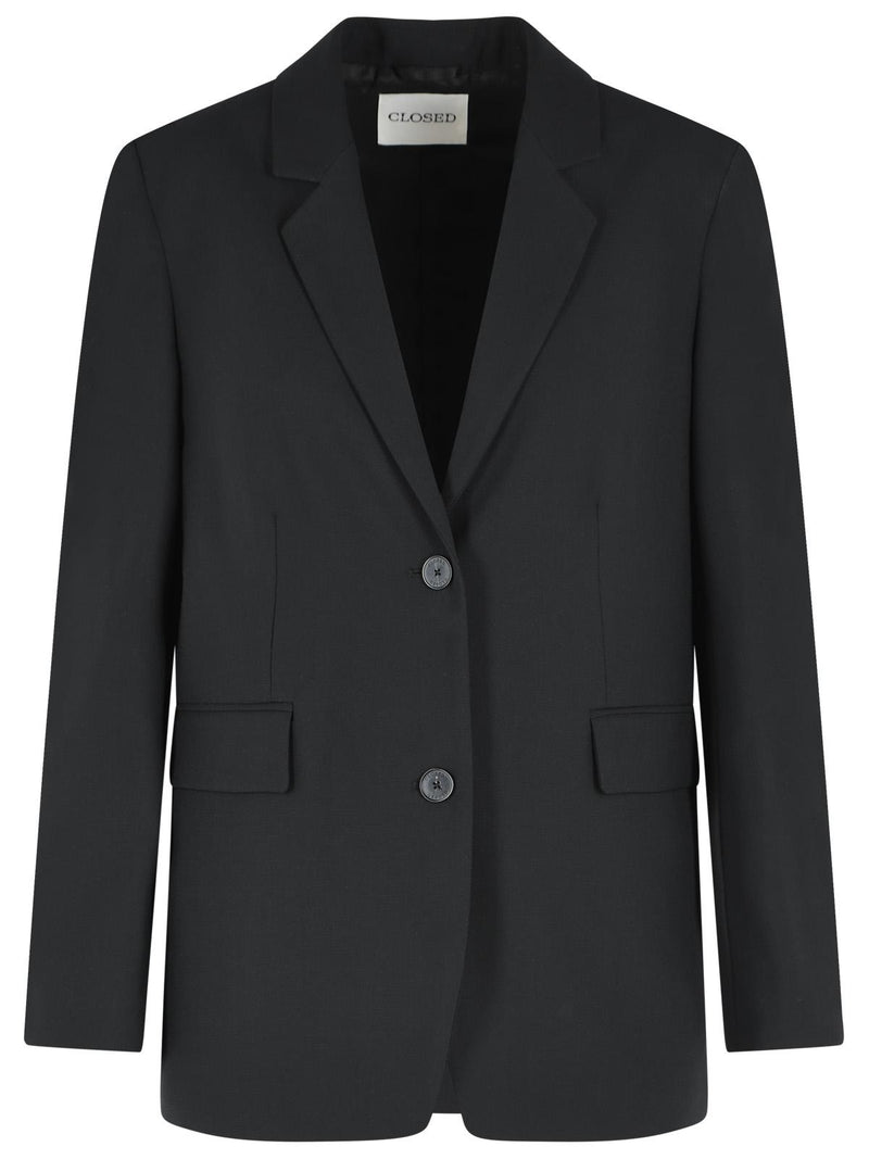 Closed Closed LOLA Black Virgin Wool Blend Blazer - World Class Fashion