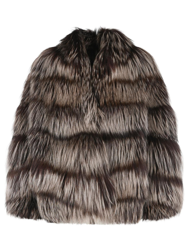 Simonetta Ravizza Simonetta Ravizza BANNY Fox Fur Jacket Grey - World Class Fashion