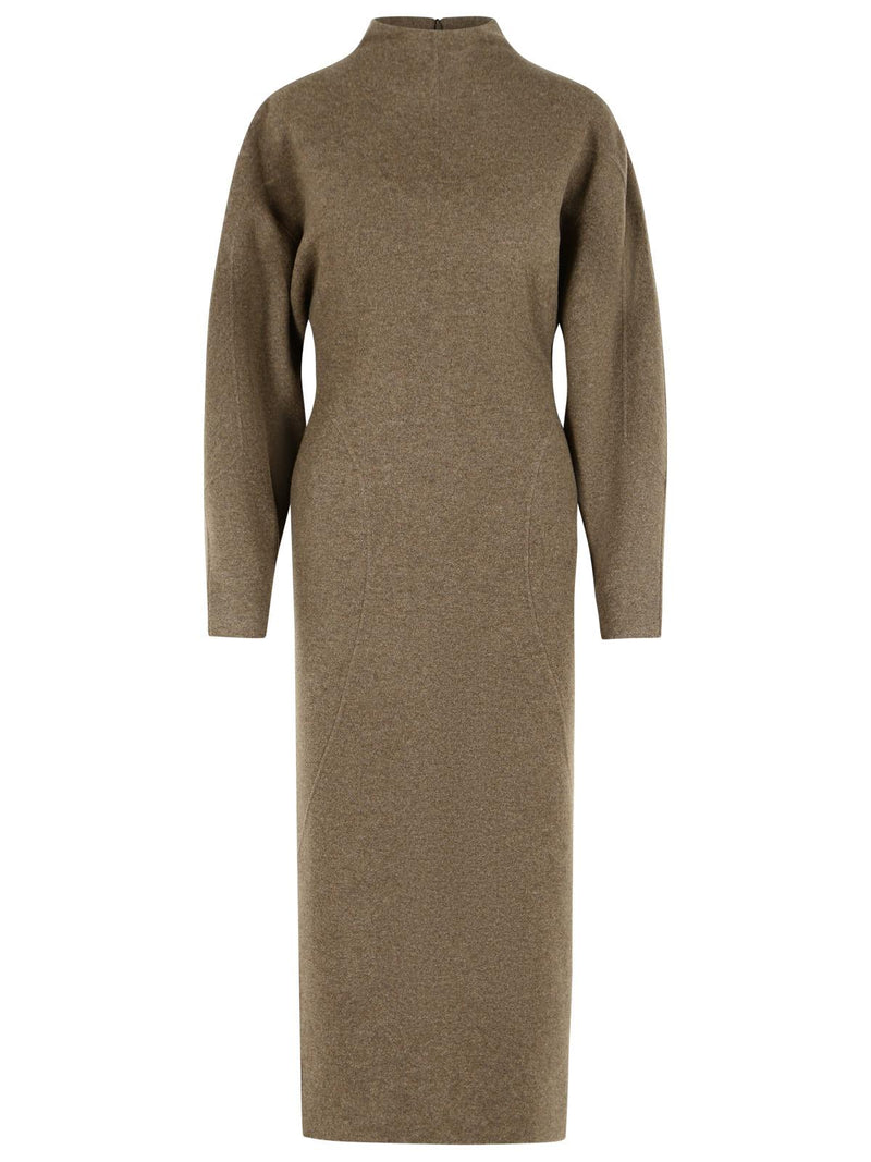 Max Mara Max Mara 'TENUTA' Wool And Mud Jersey Dress - World Class Fashion