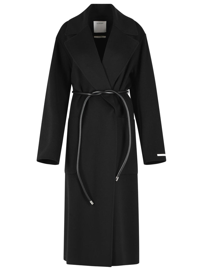 Sportmax Sportmax 'ZANNATA' Oversize Black Virgin Wool Coat - World Class Fashion