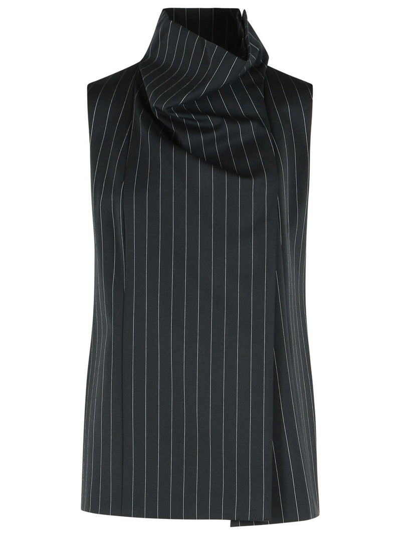 Sportmax Sportmax 'ALBATA' Sleeveless Black Wool Top - World Class Fashion