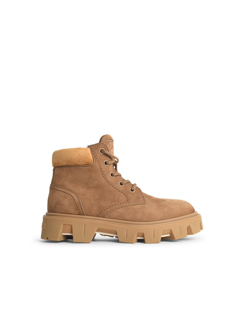 Moncler Moncler 'PEAK City' Suede and Nubuck Ankle Boots Beige - World Class Fashion
